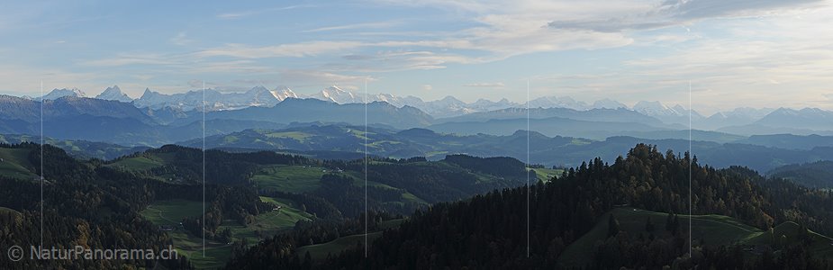 P018312a: Panoramabild Emmentaler Hügel und Berner Alpen