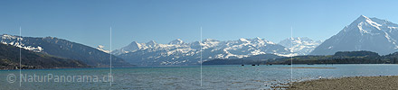 P000006a: Panoramafoto Thunersee mit Berner Alpen und Niesen