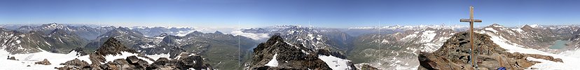 P000012: Gipfelpanorama Ofenhorn, Walliser Alpen, Binntal