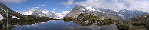 P000205: Panorama Spiegelung in Bergsee am Tälligrat, Aletsch