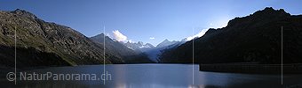 P000385: Panoramafoto Abendstimmung am Oberaarsee, Grimsel