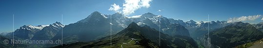 P000442: Panoramafoto Berner Hochalpen vom Männlichen bei Grindelwald