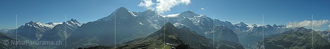 P000442a: Panoramafoto Berner Hochalpen vom Männlichen bei Grindelwald