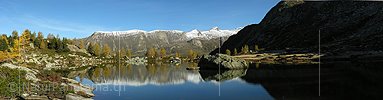 P000494: Panorama Morgenstimmung am Mässersee, Binntal