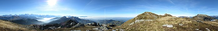 P000625: 360° Gipfelpanorama Vorgipfel Hohgant West