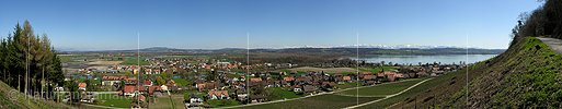P000878: Panorama Dorf Sugiez am Murtensee