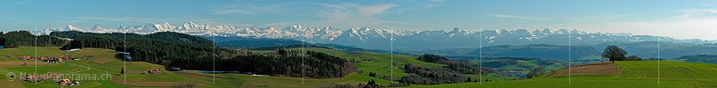 P000888b: Panoramafoto Berner Alpen und Stockhornkette vom Emmental