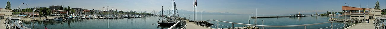 P001086: Panoramafoto Bootshafen Lausanne - Ouchy