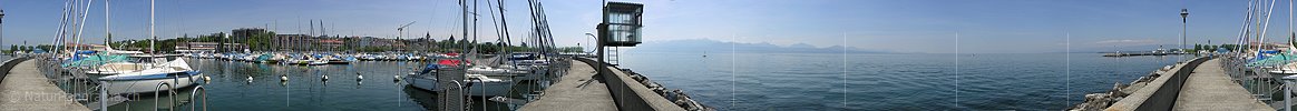 P001087: Panoramaaufnahme Bootshafen Lausanne - Ouchy