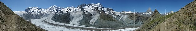 P001217: Panoramabild Bergwelt mit Gornergletscher, Zermatt