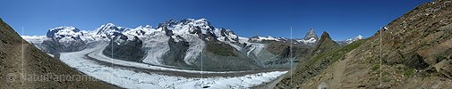 P001218: Panorama Bergwelt mit Matterhorn und Gornergletscher, Zermatt