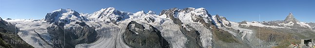 P001228: Panoramabild Gornergrat mit Monte Rosa und Matterhorn, Zermatt