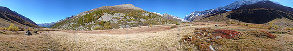 P001526: Panorama Moorlandschaft hinter Fafleralp im Lötschental