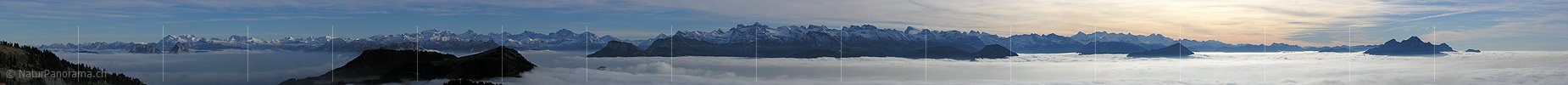 P001561: Panorama Rigi Rotstock: Glarner Alpen - Urner Alpen - Berner Alpen - Pilatus