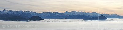P001561b: Panorama Rigi Rotstock: Titlis bis Wilerhorn