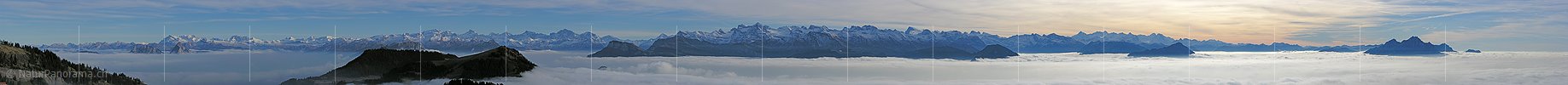 P001561c: Panorama Blick vom Rigi Rotstock auf die Zentralalpen