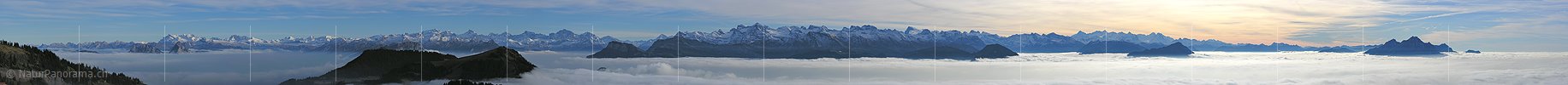 P001561i: Panorama Blick vom Rigi Rotstock auf die Zentralalpen