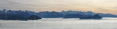 P001561k: Panorama Rigi Rotstock: Titlis bis Wilerhorn