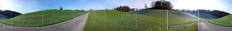 P001704: Panorama Herbstmorgen mit Bodenfrost im Emmental