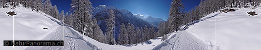 P001829: Panoramafoto Winterwanderweg Binntal, Wallis