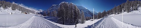 P001830: Panoramaaufnahme Winterwanderweg Binntal, Wallis