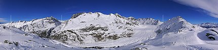 P001861: Panoramic picture Great Aletsch glacier in winter