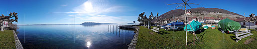 P001879: Panoramafoto Ligerz, Bielersee und St. Petersinsel