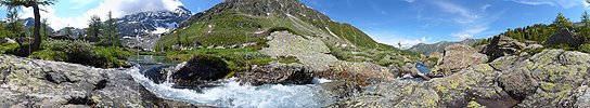 P002285: Panoramabild Wasser und Fels