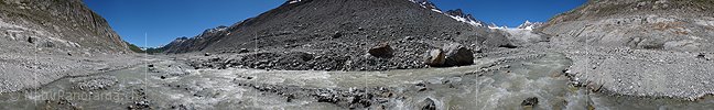P002339: Panoramafoto Gletscherbach und Gletschertor