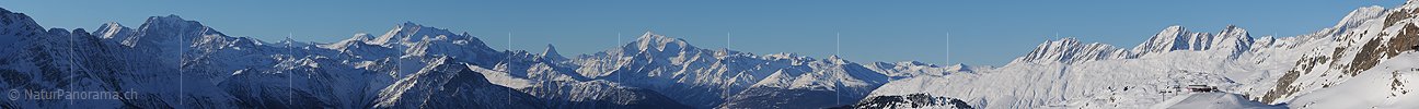 P003173a: Panoramafoto Walliser Alpen von der Bettmeralp (Winterlandschaft)