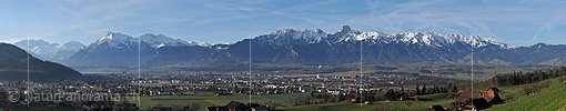 P003251a: Panoramabild Niesen, Thun und Stockhornkette