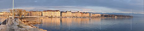P003306a: Panoramafoto Morgenstimmung in Genf