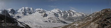 P003742g: Panoramafoto Piz Palü - Piz Bernina - Piz Morteratsch (Berninagruppe)