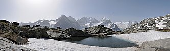 P003771a: Panoramabild Forcla Surlej und Berninagruppe