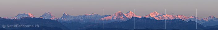 P004004: Panoramabild Alpenkette im Abendrot