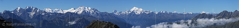 P004026: Panoramabild Walliser Alpen vom Eggishorn