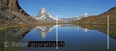 P004037: Grosspanorama Spiegelung Matterhorn im Riffelsee