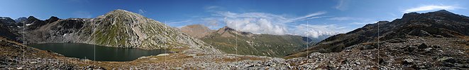 P004090: Hochauflösendes Panoramabild Berglandschaft mit Bergsee (Blausee)