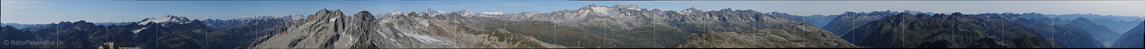 P004107: Grosspanorama Gipfelrundsicht Pizzo Lucendro