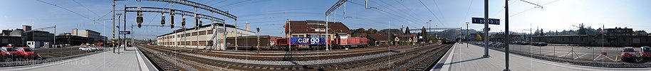 P004317: Panoramafoto Bahnhof der Schweizerischen Bundesbahnen SBB