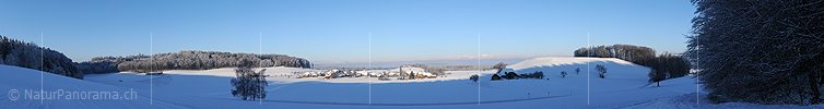 P004484: Panorama farming village in winter landscape