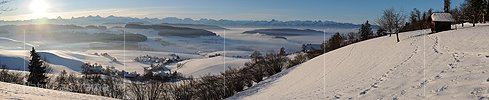 P004541: Grosspanorama Emmentaler Winterlandschaft mit Nebelmeer