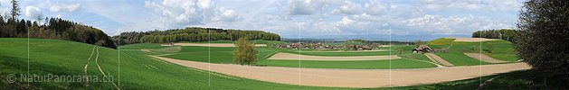 P004819: Big panorama picture spring scenery with civilised country and farming village