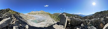 P005523a: Panoramafoto Rhonegletscher von der Westmoräne