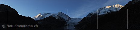 P005697: Panoramabild Morgenstimmung mit Bishorn, Turtmanngletscher und Les Diablons