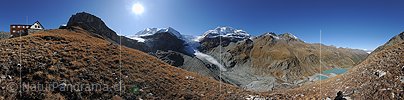 P005711: 360° Panoramafoto Turtmanngletscher und Turtmannhütte (Stand 10.2009)