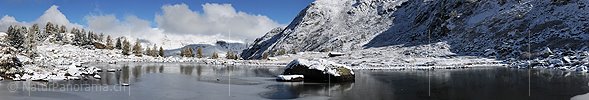 P005777: Grosspanorama Zugefrorener Bergsee (Mässersee)