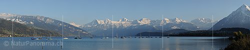 P005781b: Panorama Herbstabend am Thunersee (Alpenrandsee)