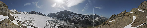 P006352: 360° Panoramafoto Anungletscher, Langgletscher und Lötschenlücke