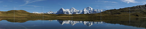 P006717: Panorama Spiegelung mit Eiger, Mönch und Jungfrau